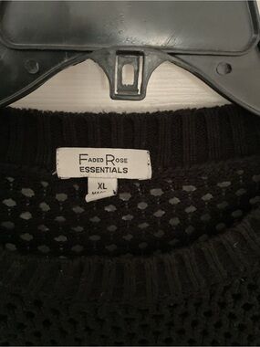 Faded Rose Essentials Black Open Knit Sweater